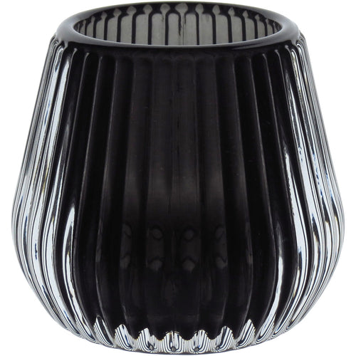 Castiçal em Vidro Fumê Home&Co 6,5cm para Velas Decorativas