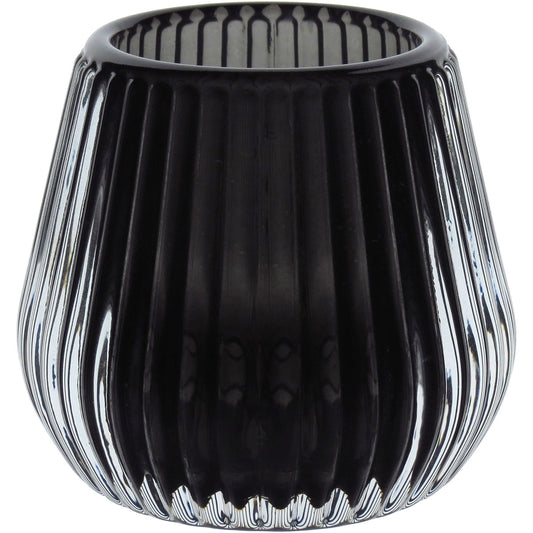 Castiçal em Vidro Fumê Home&Co 6,5cm para Velas Decorativas