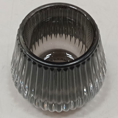 Castiçal em Vidro Fumê Home&Co 6,5cm para Velas Decorativas