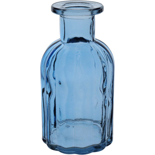 Vaso Garrafa de Vidro Azul Home&Co 14x7cm Decoração Elegante