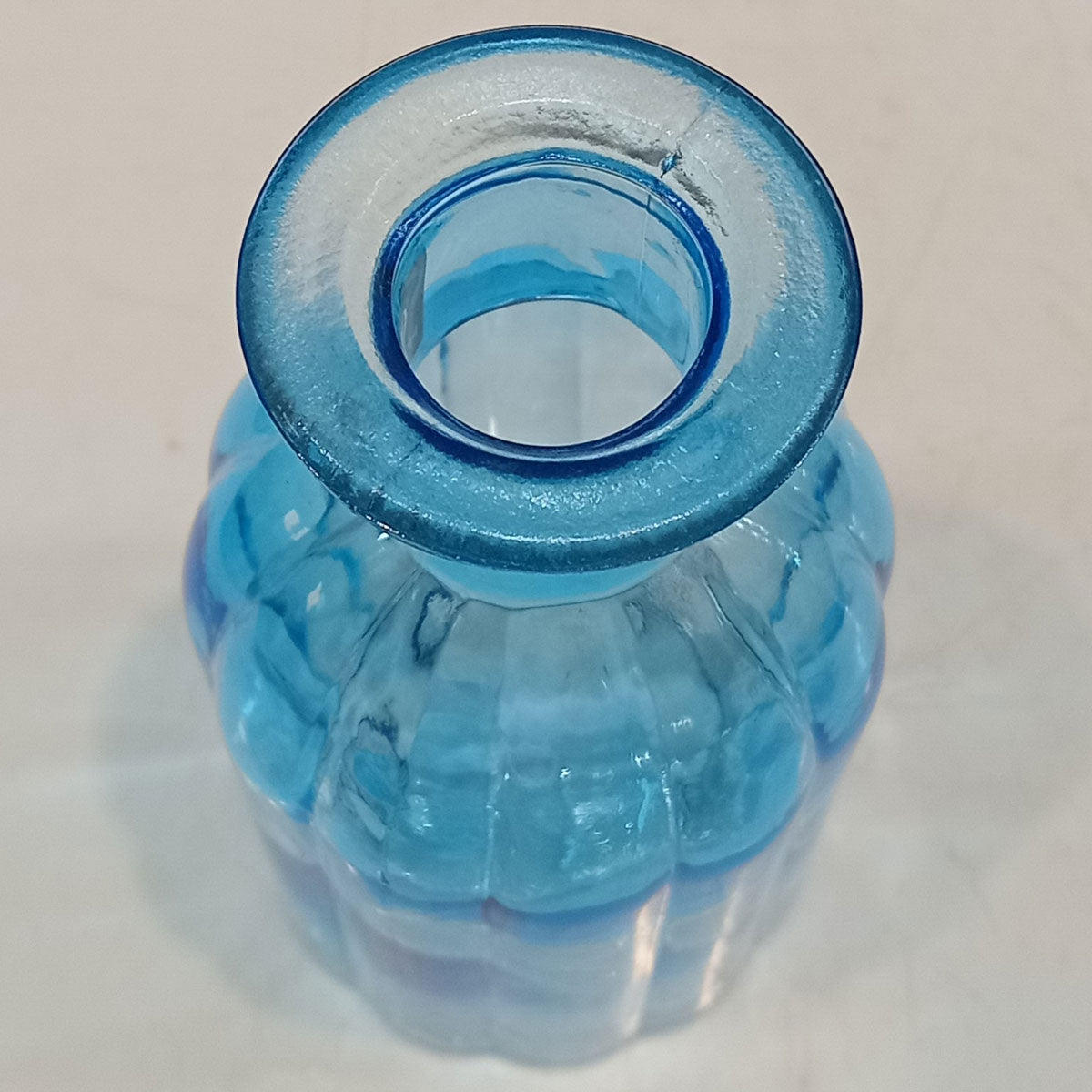 Vaso Garrafa de Vidro Azul Home&Co 14x7cm Decoração Elegante