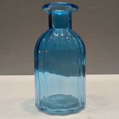 Vaso Garrafa de Vidro Azul Home&Co 14x7cm Decoração Elegante