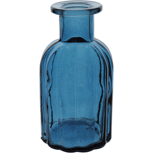 Vaso Garrafa Vidro Azul 14x7cm Home&Co Decorativo