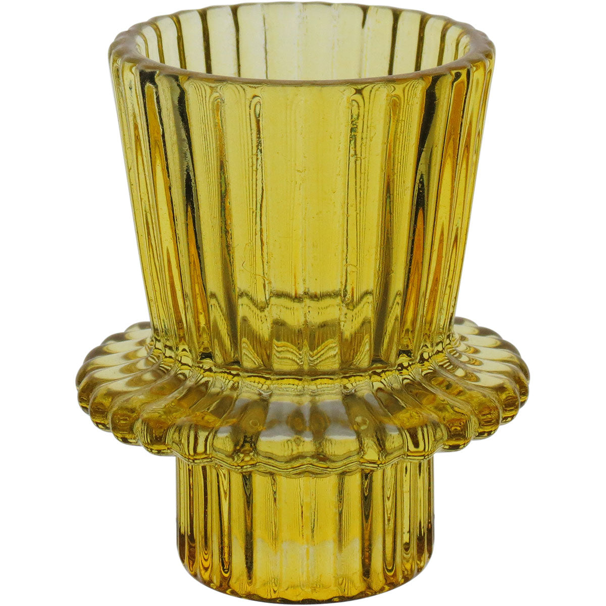 Castiçal em Vidro Amarelo Home&Co 7x6cm Decorativo para Velas