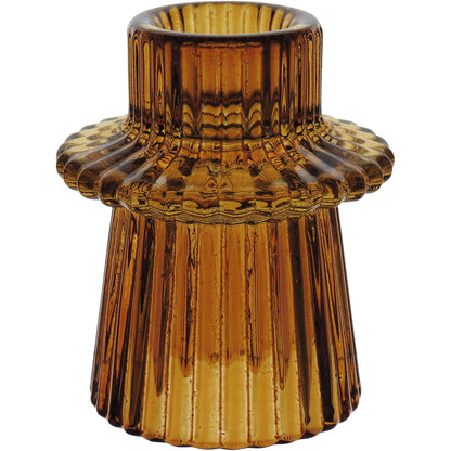 Castiçal de Vidro Âmbar Home&Co 7x6cm para Velas Decorativas