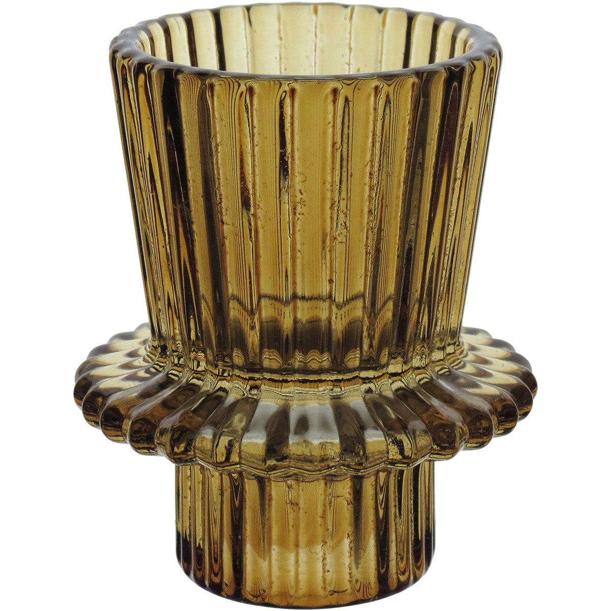 Castiçal de Vidro Marrom Home&Co 7x6x6cm para Velas Decorativas