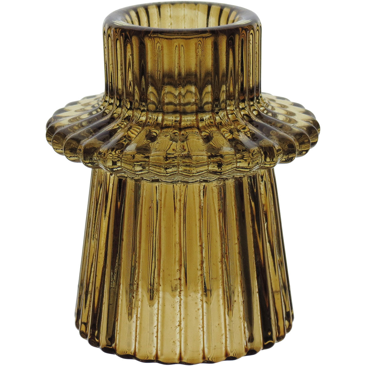 Castiçal de Vidro Marrom Home&Co 7x6x6cm para Velas Decorativas