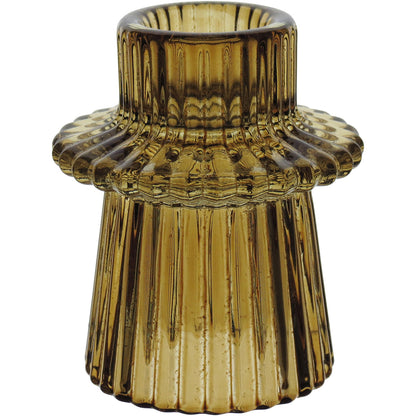 Castiçal de Vidro Marrom Home&Co 7x6x6cm para Velas Decorativas