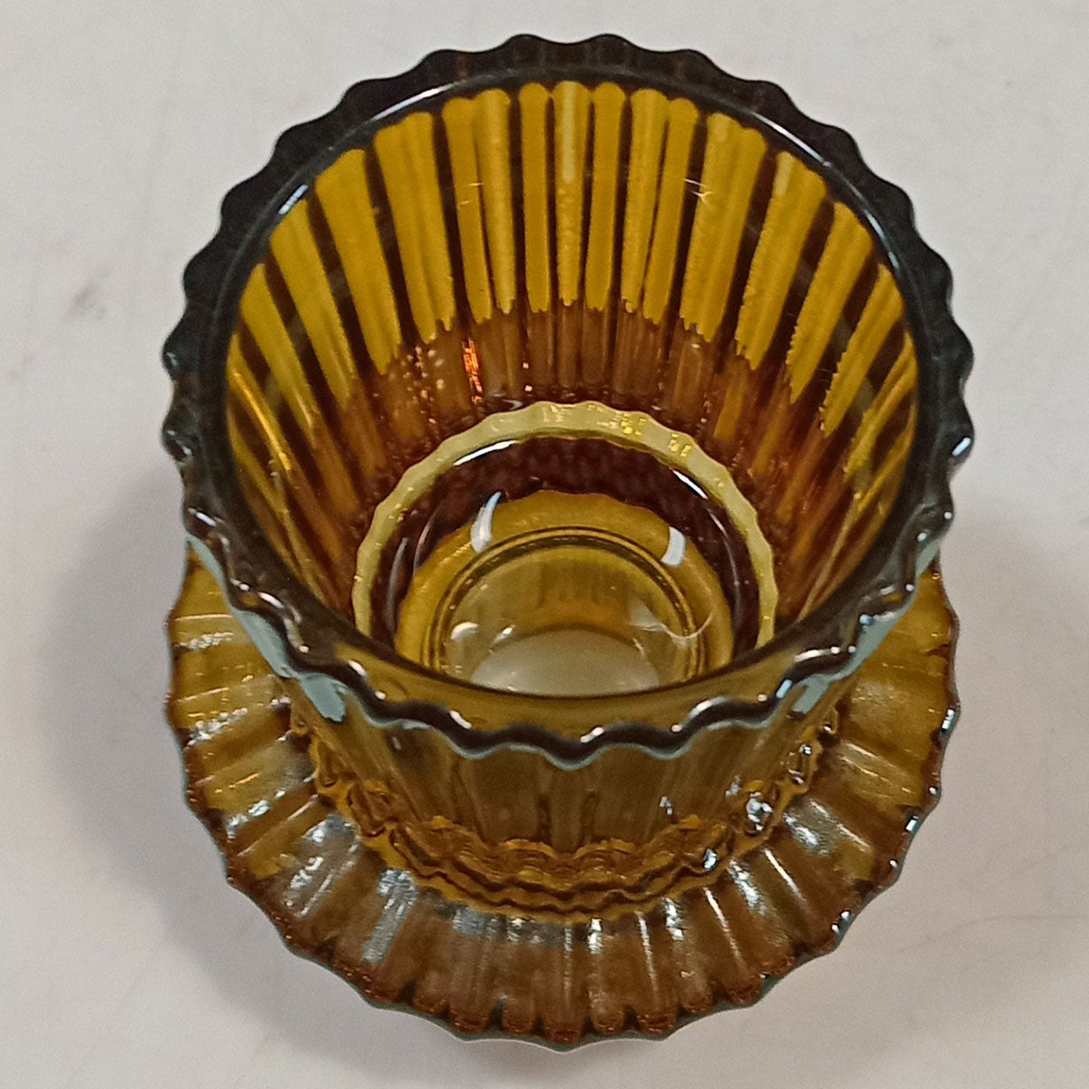 Castiçal de Vidro Marrom Home&Co 7x6x6cm para Velas Decorativas