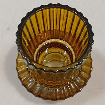 Castiçal de Vidro Marrom Home&Co 7x6x6cm para Velas Decorativas