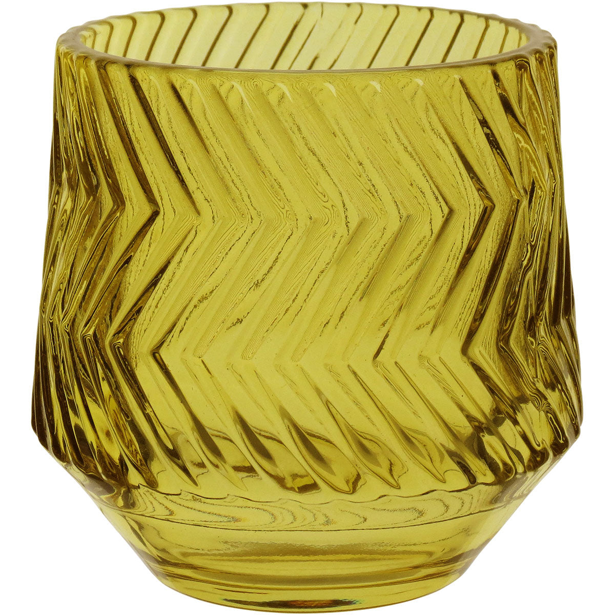 Castiçal de Vidro Amarelo Home&Co 8x8cm Decorativo para Velas
