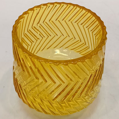Castiçal de Vidro Amarelo Home&Co 8x8cm Decorativo para Velas