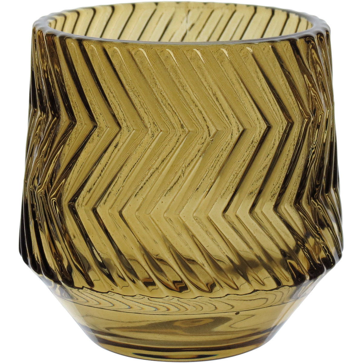 Castiçal de Vidro Marrom Home&Co 8x8cm para Velas Decorativas