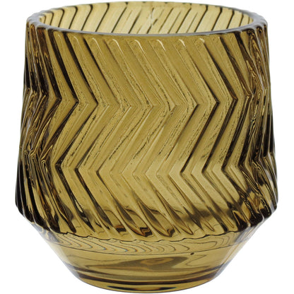 Castiçal de Vidro Marrom Home&Co 8x8cm para Velas Decorativas