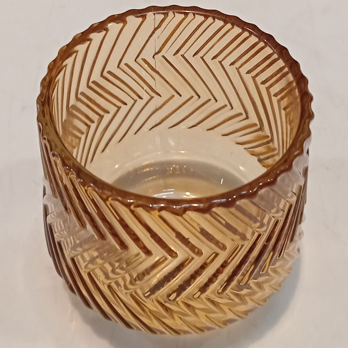 Castiçal de Vidro Marrom Home&Co 8x8cm para Velas Decorativas