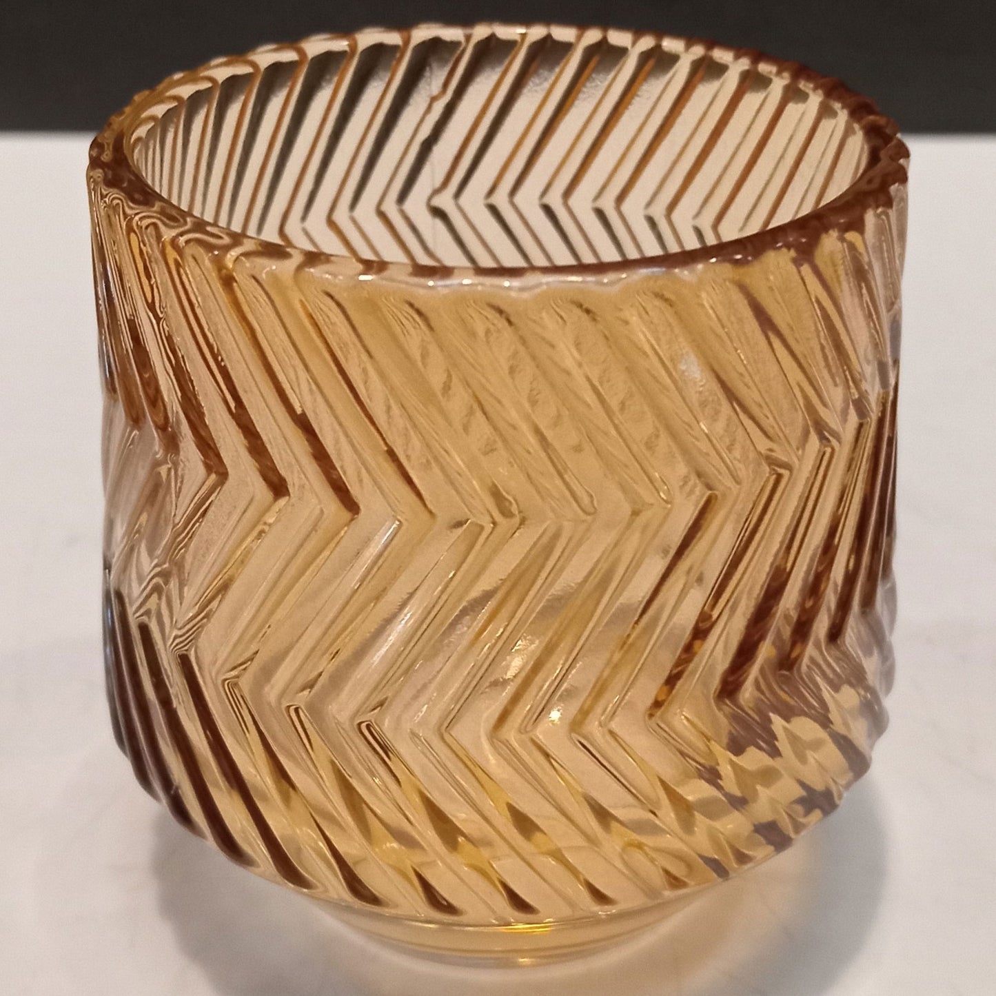 Castiçal de Vidro Marrom Home&Co 8x8cm para Velas Decorativas