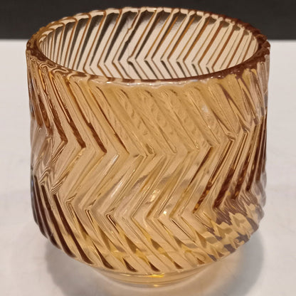 Castiçal de Vidro Marrom Home&Co 8x8cm para Velas Decorativas