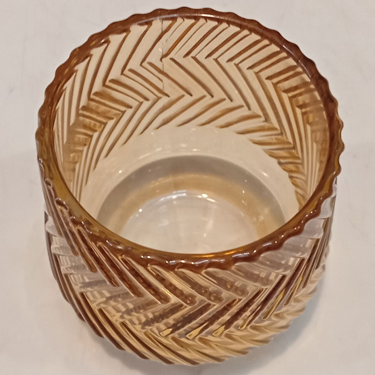 Castiçal de Vidro Marrom Home&Co 8x8cm para Velas Decorativas