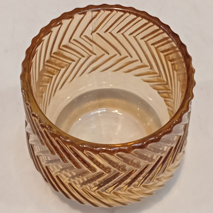 Castiçal de Vidro Marrom Home&Co 8x8cm para Velas Decorativas