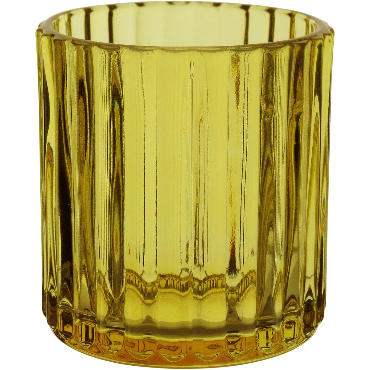 Castiçal de Vidro Amarelo Home&Co 7x7cm para Velas Decorativas