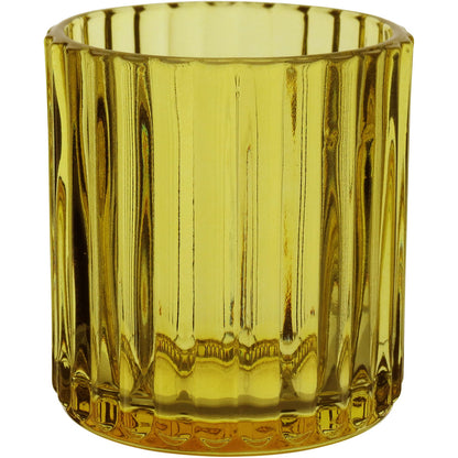 Castiçal de Vidro Amarelo Home&Co 7x7cm para Velas Decorativas