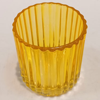 Castiçal de Vidro Amarelo Home&Co 7x7cm para Velas Decorativas