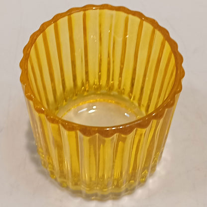 Castiçal de Vidro Amarelo Home&Co 7x7cm para Velas Decorativas