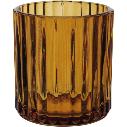 Castiçal de Vidro Âmbar Home&Co 7x7x7cm para Velas Decorativas