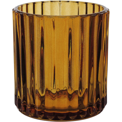 Castiçal de Vidro Âmbar Home&Co 7x7x7cm para Velas Decorativas