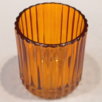 Castiçal de Vidro Âmbar Home&Co 7x7x7cm para Velas Decorativas
