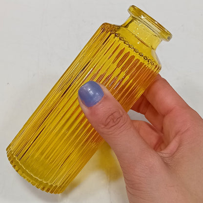 Vaso Garrafa Decorativo Home&Co Vidro Amarelo 13x5x5cm