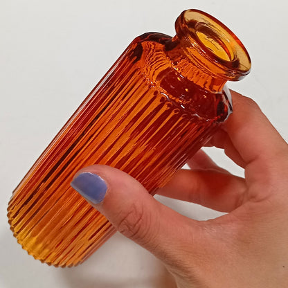 Vaso Garrafa Vidro Âmbar Home&Co 13x5x5cm decorativo