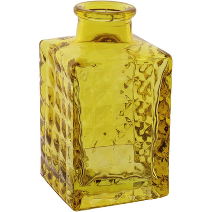 Vaso Garrafa Home&Co Vidro Amarelo 9x5cm Decorativo para Flores