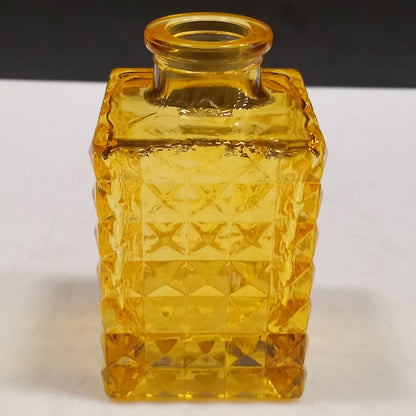 Vaso Garrafa Home&Co Vidro Amarelo 9x5cm Decorativo para Flores