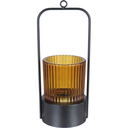 Castiçal Metal Âmbar Home&Co 25x10x9cm para Velas Decorativas