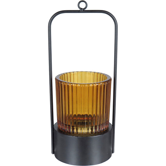 Castiçal Metal Âmbar Home&Co 25x10x9cm para Velas Decorativas