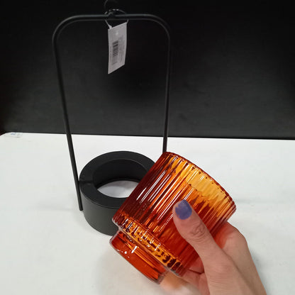 Castiçal Metal Âmbar Home&Co 25x10x9cm para Velas Decorativas