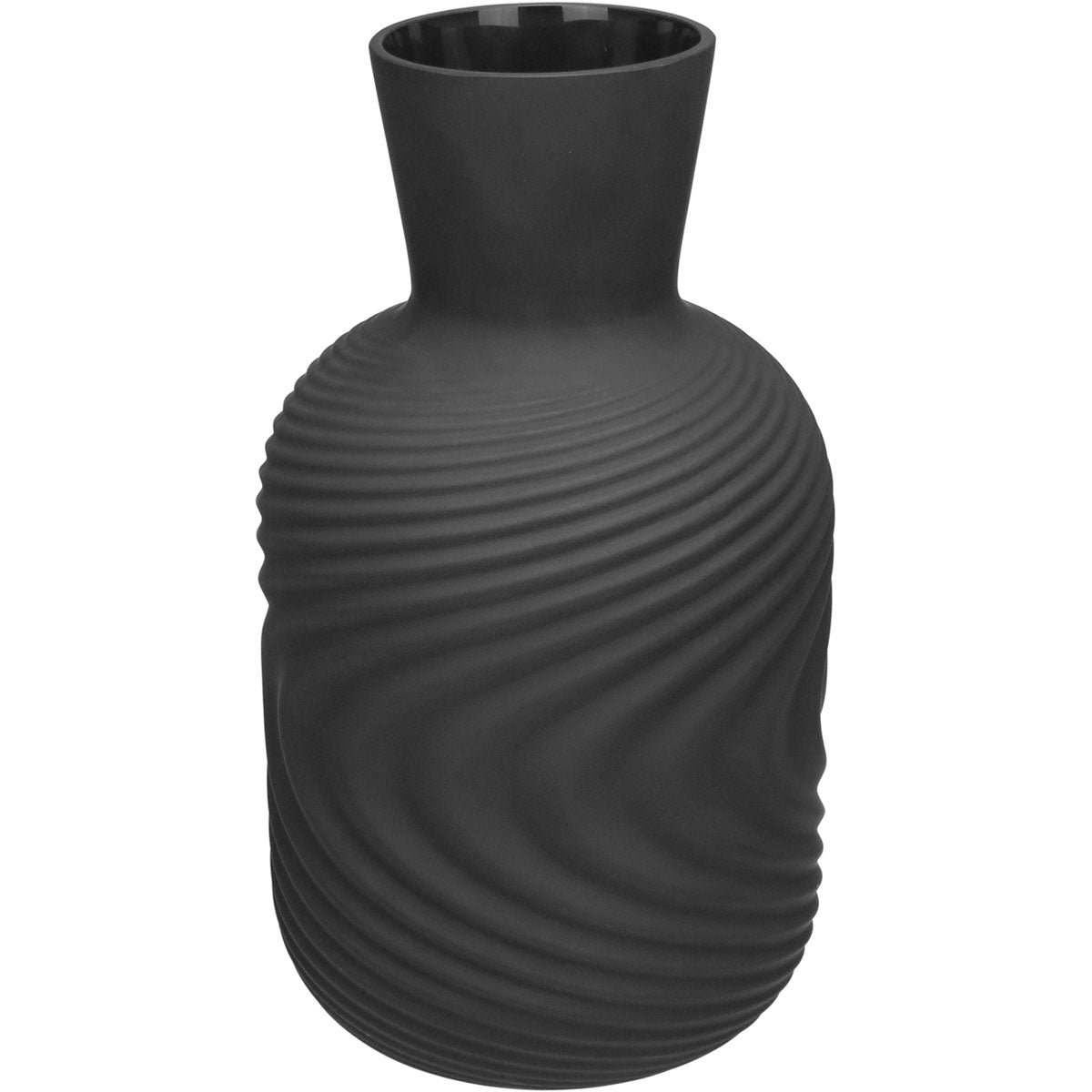 Vaso Garrafa em Vidro Preto Home&Co 25x14x14cm Decorativo
