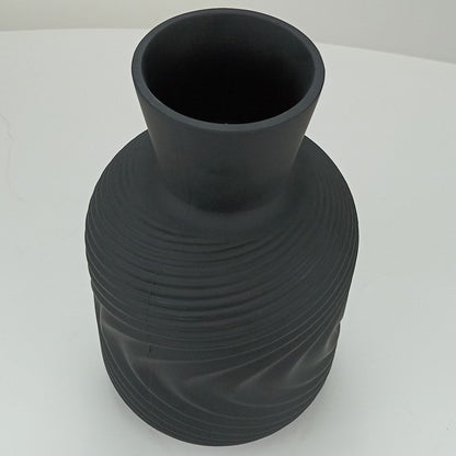 Vaso Garrafa em Vidro Preto Home&Co 25x14x14cm Decorativo