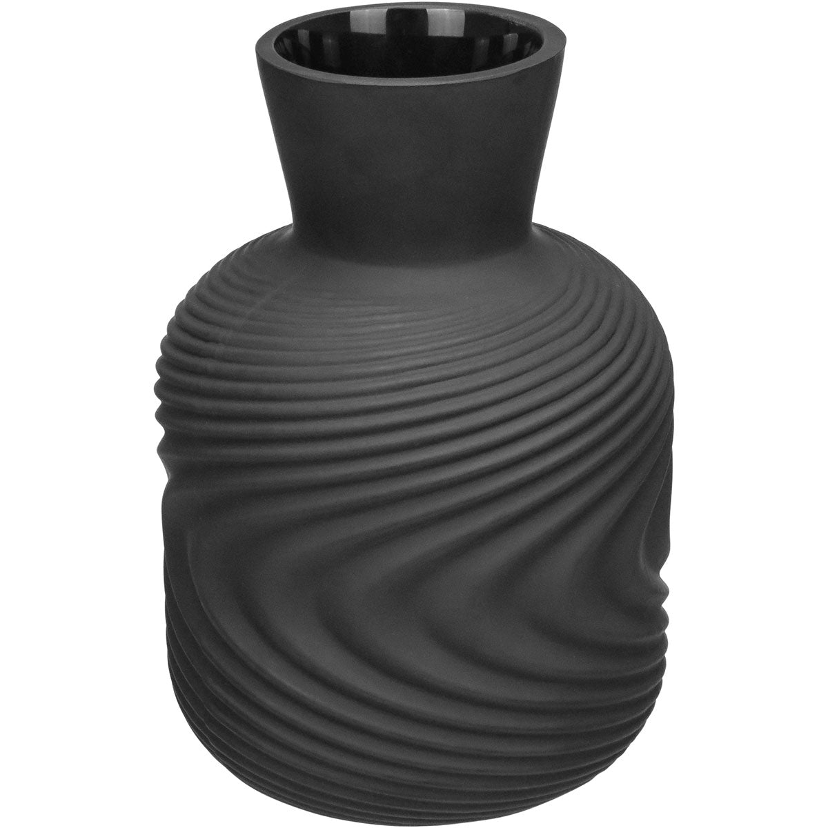 Vaso Garrafa em Vidro Preto Home&Co 20x13cm para Decoração