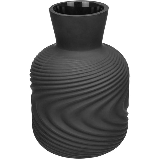 Vaso Garrafa em Vidro Preto Home&Co 20x13cm para Decoração