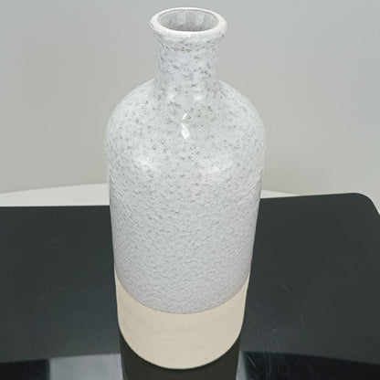 Vaso Garrafa Cerâmica Cinza Home&Co 30x12cm para Decoração