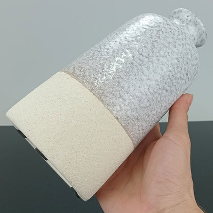 Vaso Garrafa Cerâmica Cinza Home&Co 20x10x10cm Decorativo