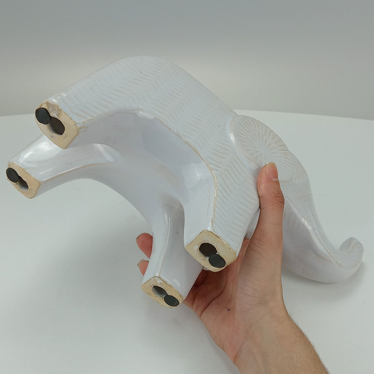 Adorno Elefante Cerâmica Branco 17cm Home&Co Decorativo