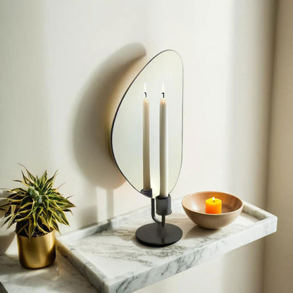 Castiçal Dourado em Metal Home&Co 31x15x8cm para Velas