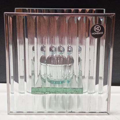 Castiçal em Vidro Transparente Home&Co 12x12x6cm para Velas