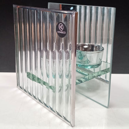 Castiçal em Vidro Transparente Home&Co 12x12x6cm para Velas