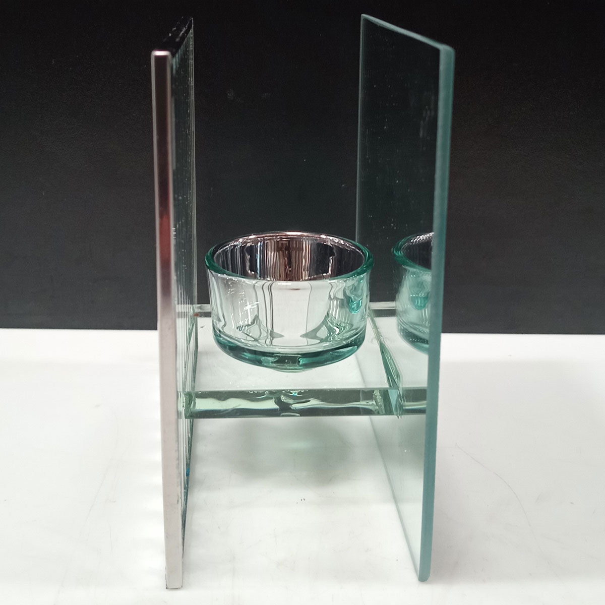 Castiçal em Vidro Transparente Home&Co 12x12x6cm para Velas