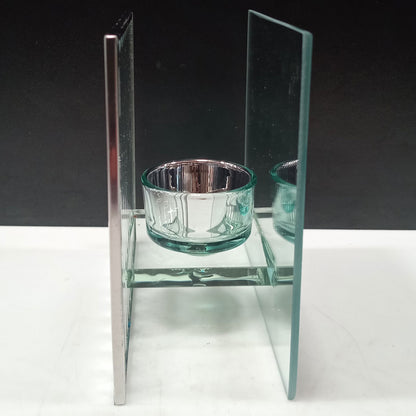 Castiçal em Vidro Transparente Home&Co 12x12x6cm para Velas