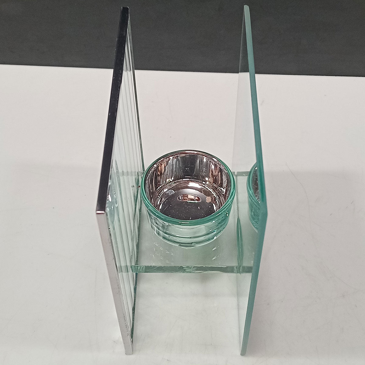 Castiçal em Vidro Transparente Home&Co 12x12x6cm para Velas